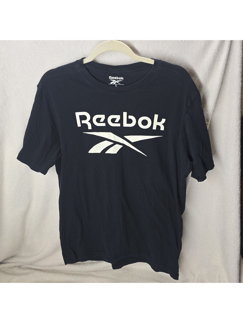 2 Reebok T-Shirt Boy's Large Shirts Black And Blue Cotton Short Sleve Junior's